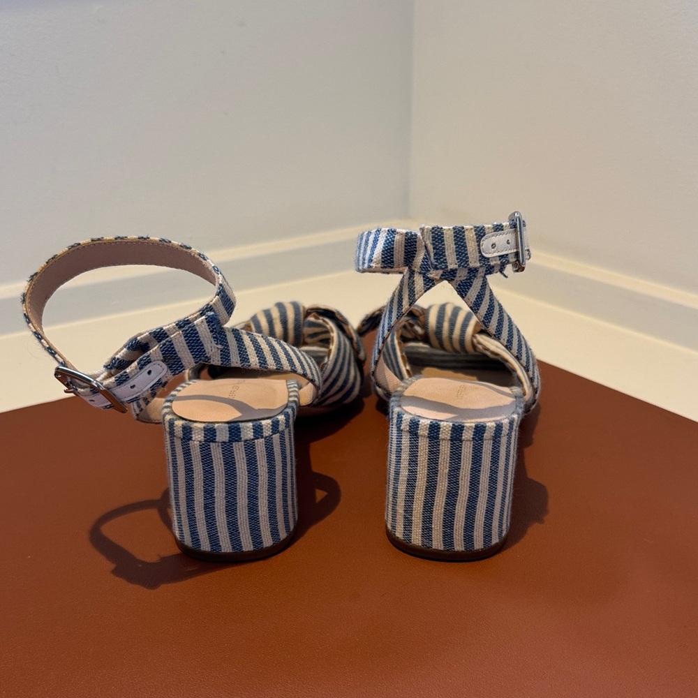 Loeffler Randall Blue and White Striped Sandals - Picture 3 of 4